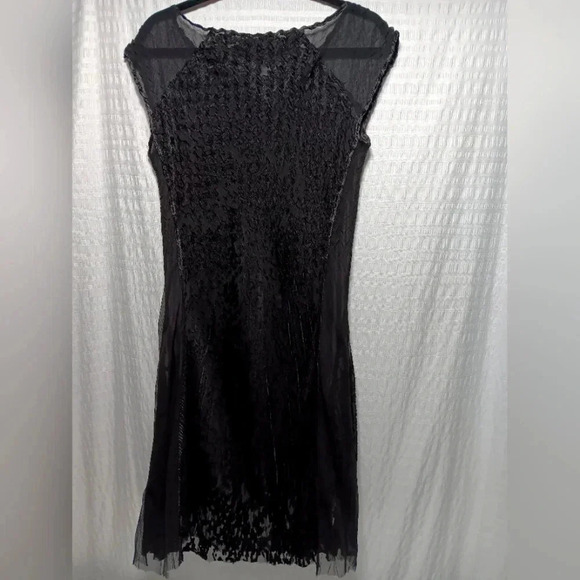 Komarov Crinkle Sheer Slip Midi Dress. Ladies side L - Picture 2 of 6